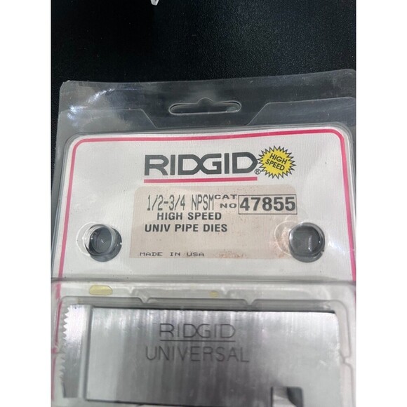Ridgid 47855 1/2"-3/4" NPSM HS 14 TPI Universal Pipe Dies - Picture 4 of 6